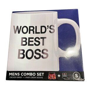 The Office Worlds Best Boss Men's SZ S Boxer & Sock Combo Set New